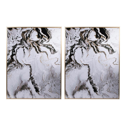 Set of Two White Framed Art