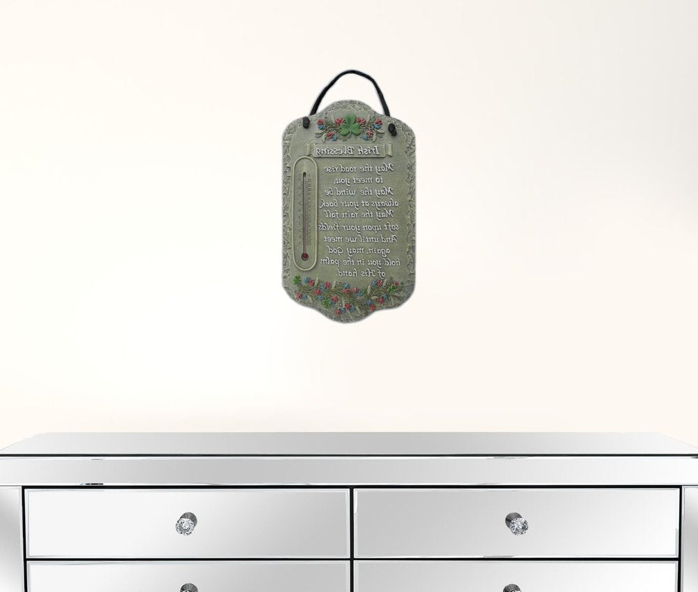 13" X 8" Gray Floral Irish Blessing Polyresin Wall Decor