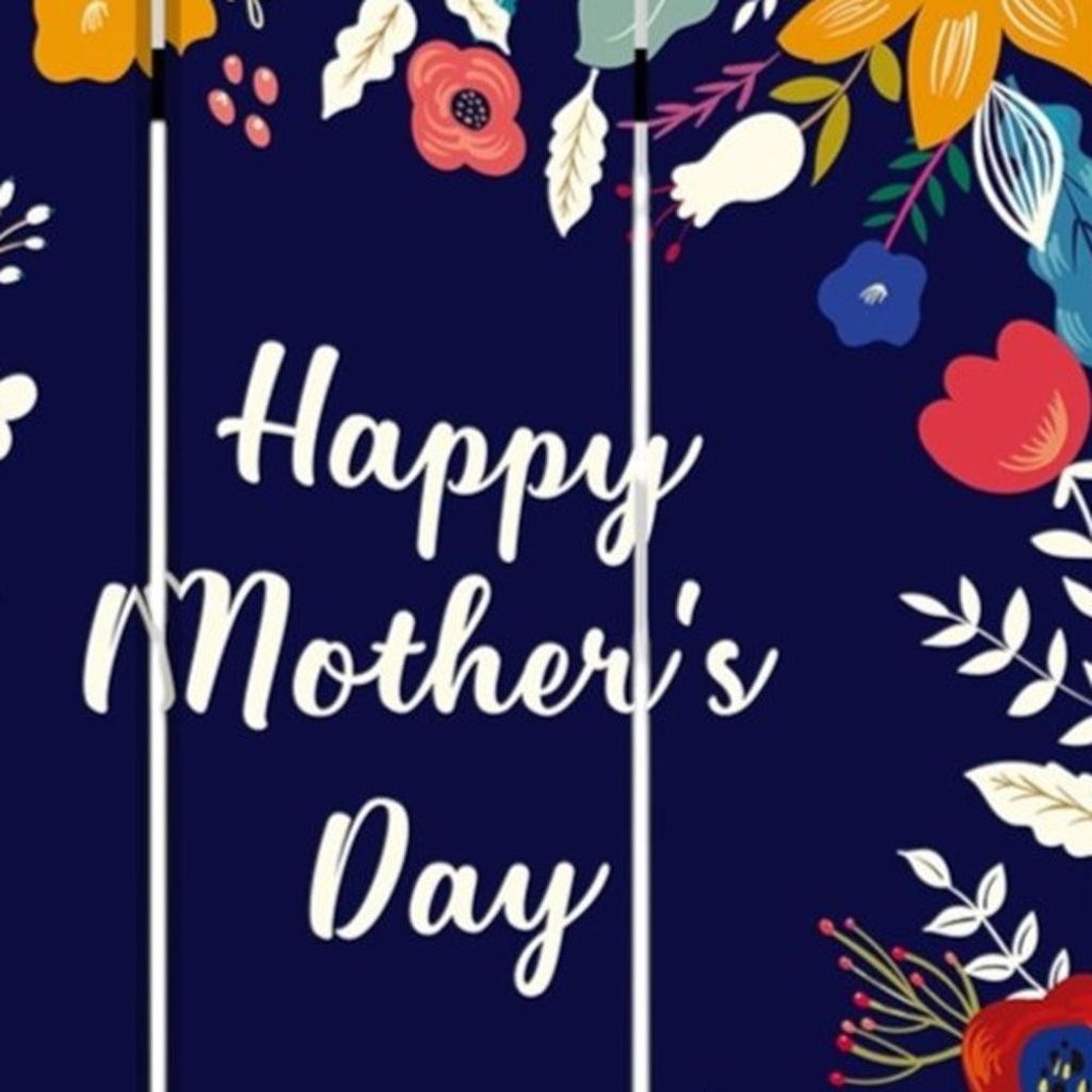 Sweet Floral Mother's Day Three Panel Room Divider Screen