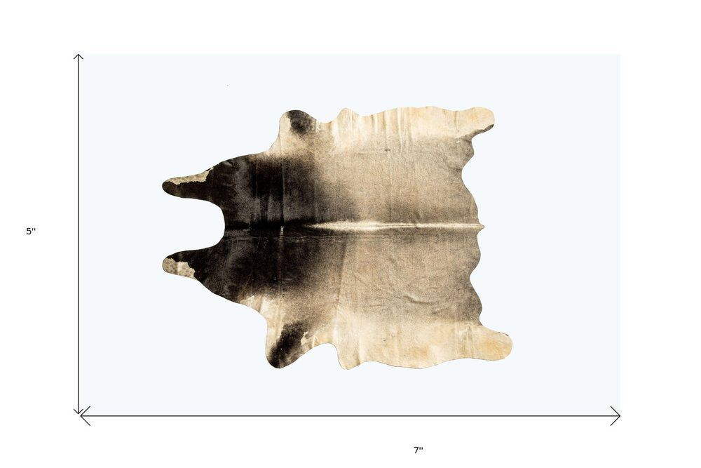 5' X 7' Gray Cowhide Ombre Handmade Area Rug