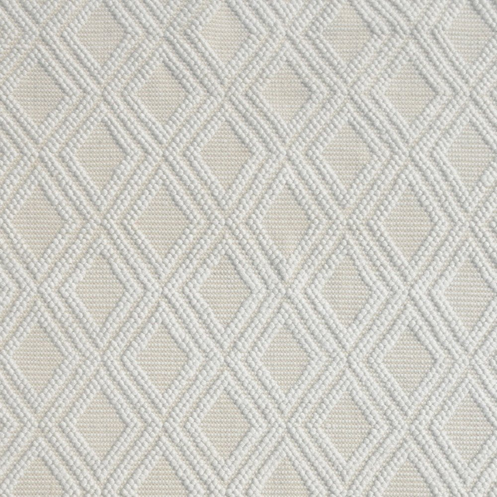 9' X 13' Ivory Diamond Lattice Modern Area Rug