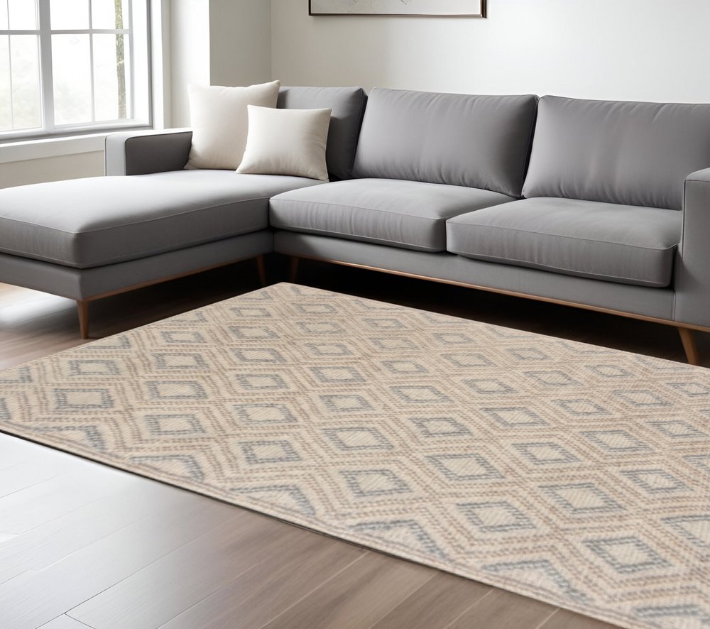 8' X 11' Natural Geometric Handmade Area Rug