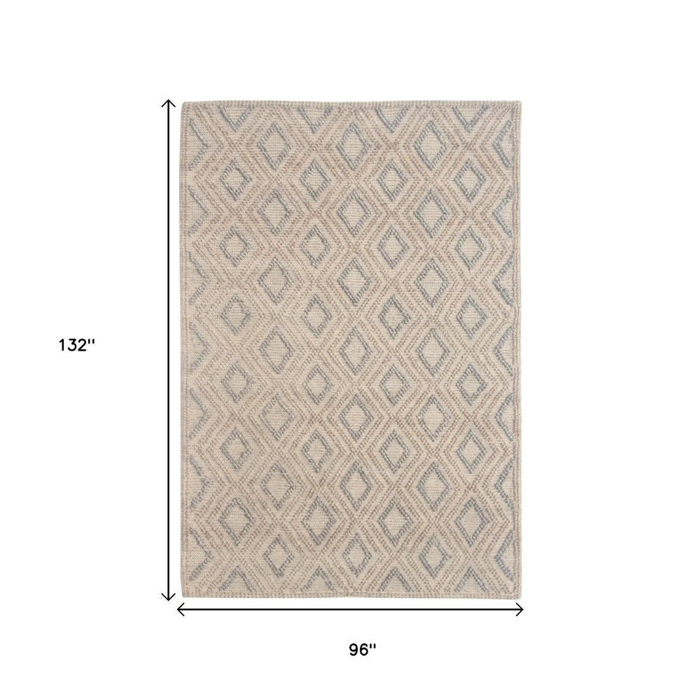 8' X 11' Natural Geometric Handmade Area Rug