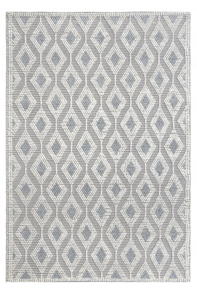 9' X 13' Ivory Gray Diamond Trellis Modern Area Rug