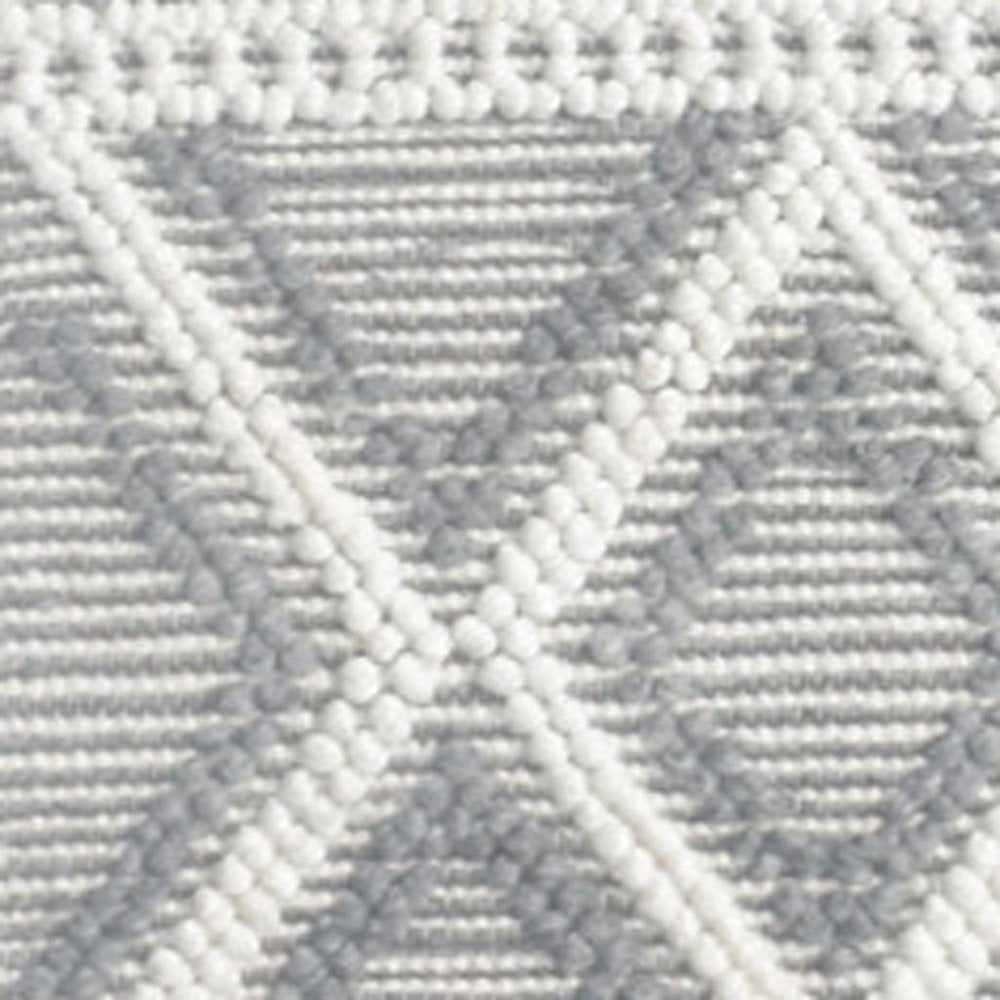 9' X 13' Gray Ivory Diamonds Boho Chic Area Rug