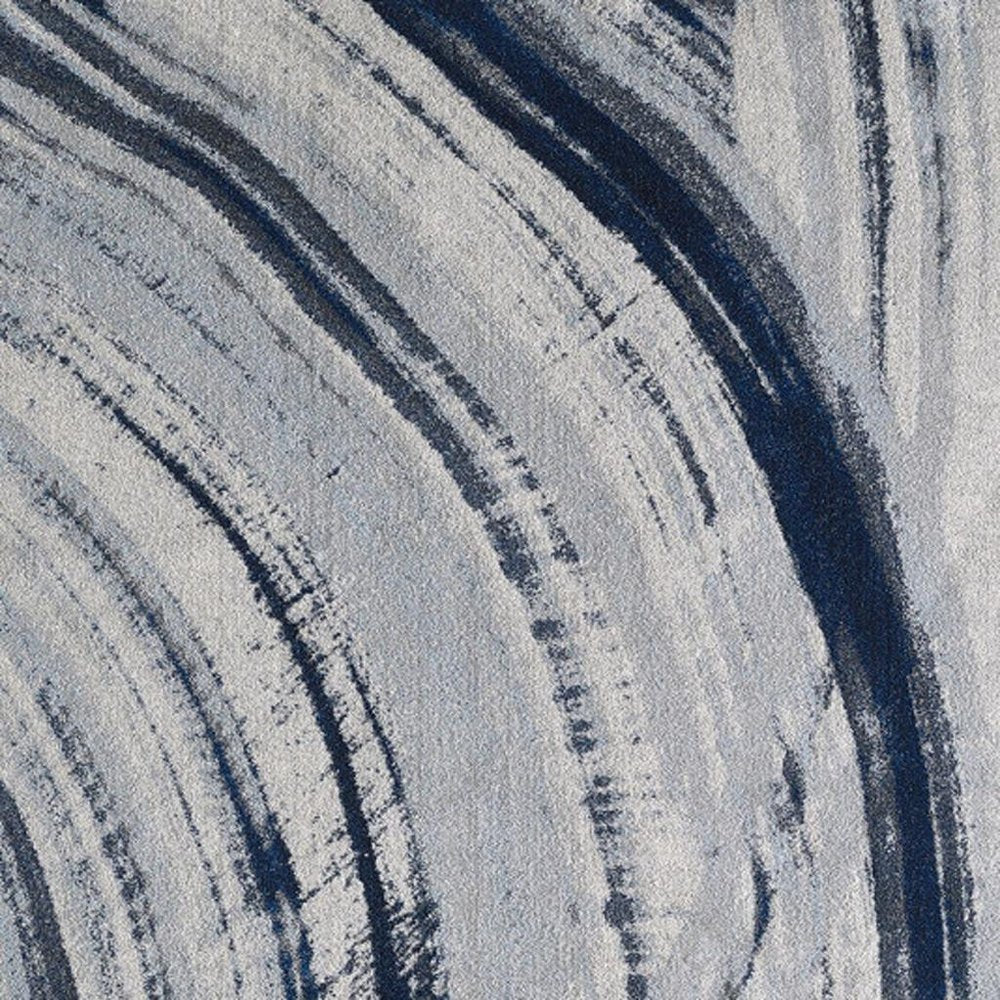 10' X 13' Navy Ivory Abstract Strokes Modern Area Rug