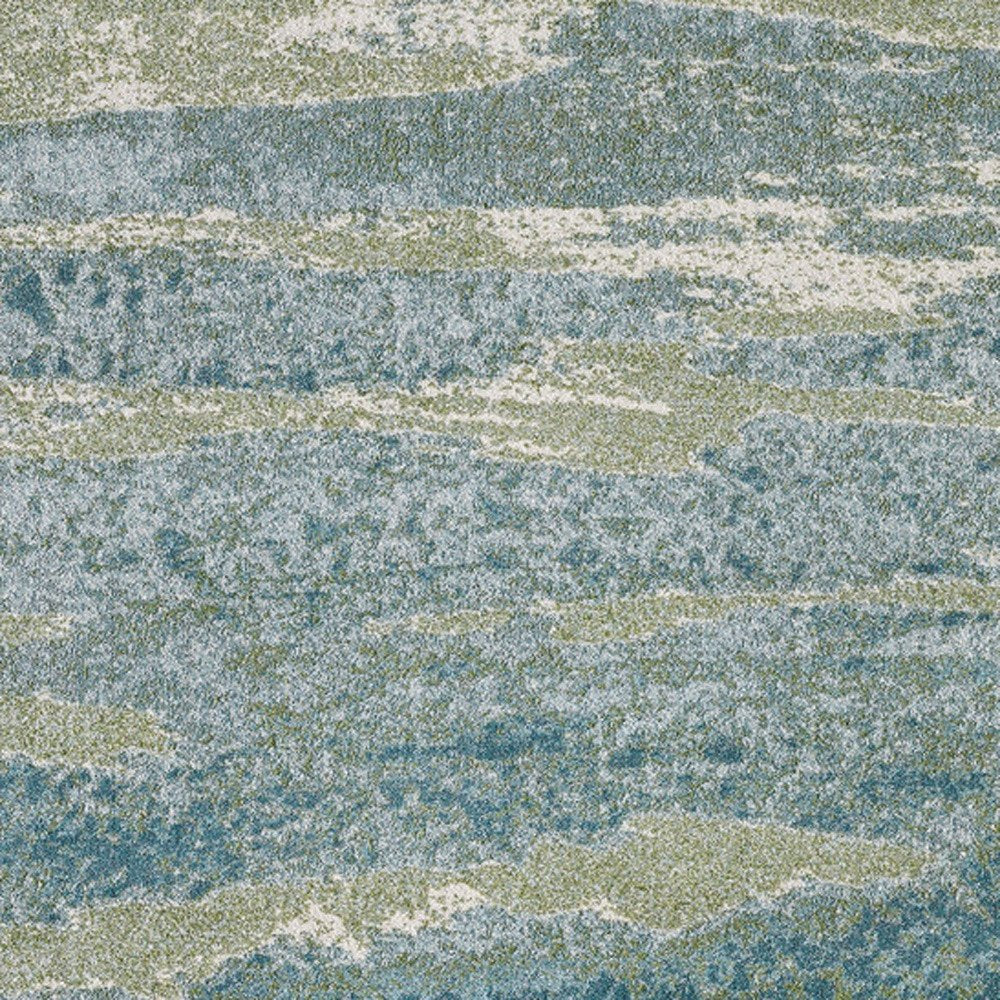 3' X 5' Blue And Green Abstract Area Rug