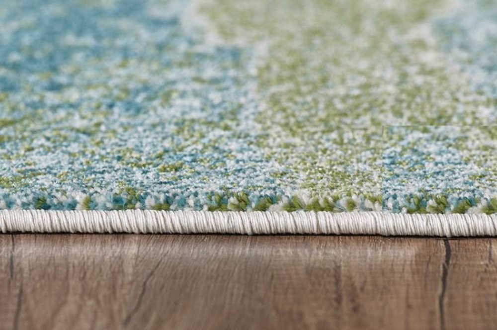 3' X 5' Blue And Green Abstract Area Rug