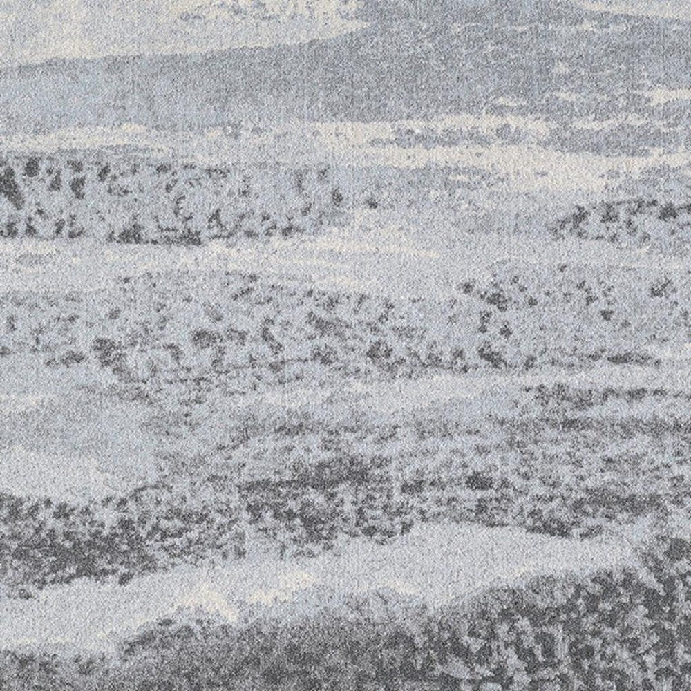 5' X 8' Blue and Gray Abstract Area Rug