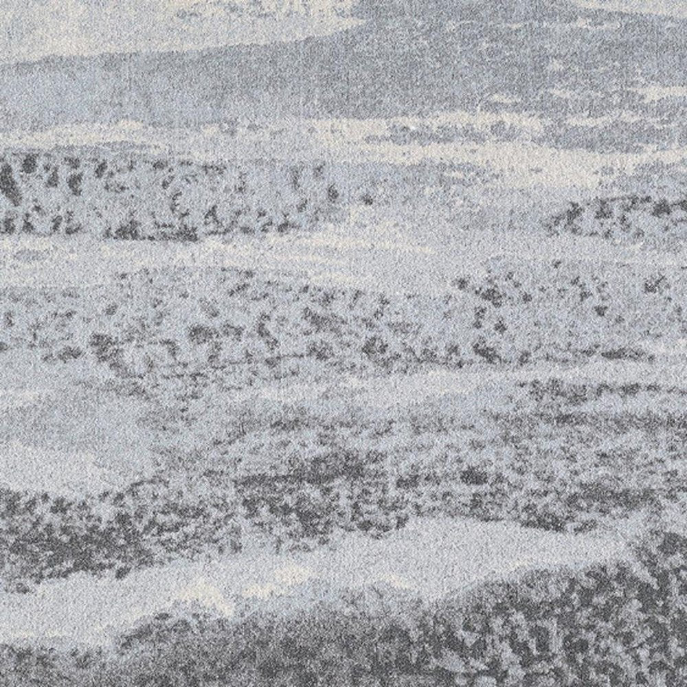 7' X 10' Blue and Gray Abstract Area Rug