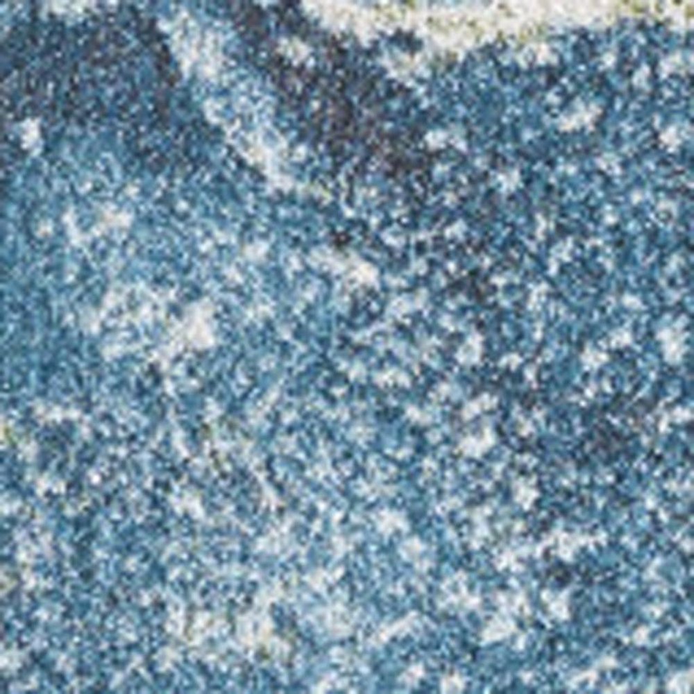 7' X 10' Teal Blue Green And Ivory Abstract Area Rug