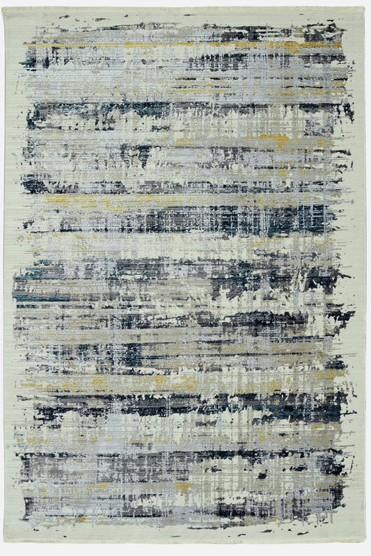 4' X 6' Blue And Gray Abstract Area Rug