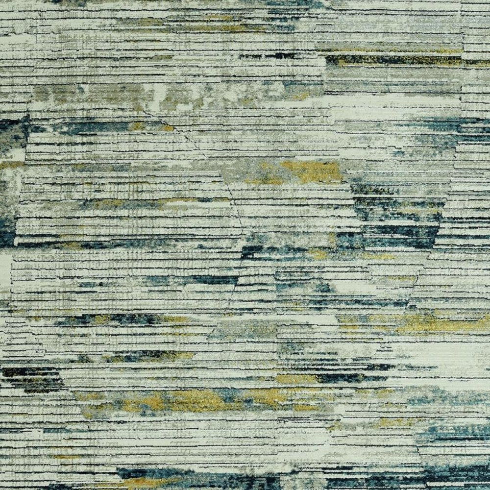 4' X 6' Ivory And Blue Abstract Area Rug