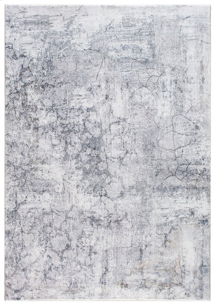 6' X 9' Gray And Ivory Abstract Area Rug