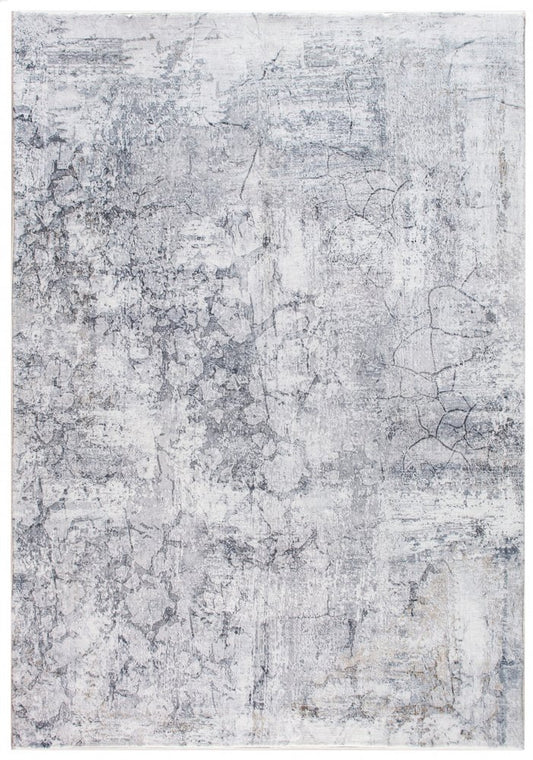 6' X 9' Gray And Ivory Abstract Area Rug