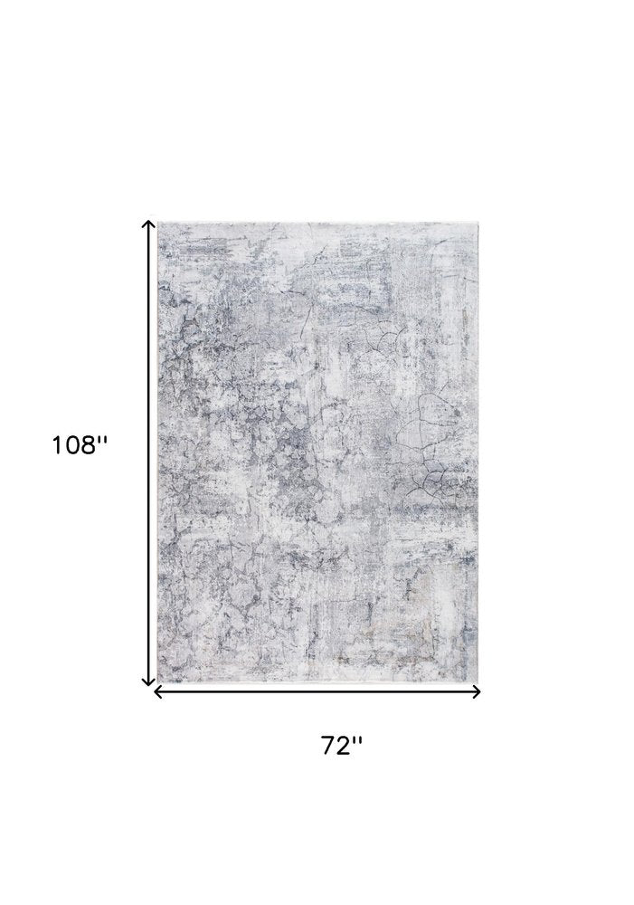 6' X 9' Gray And Ivory Abstract Area Rug