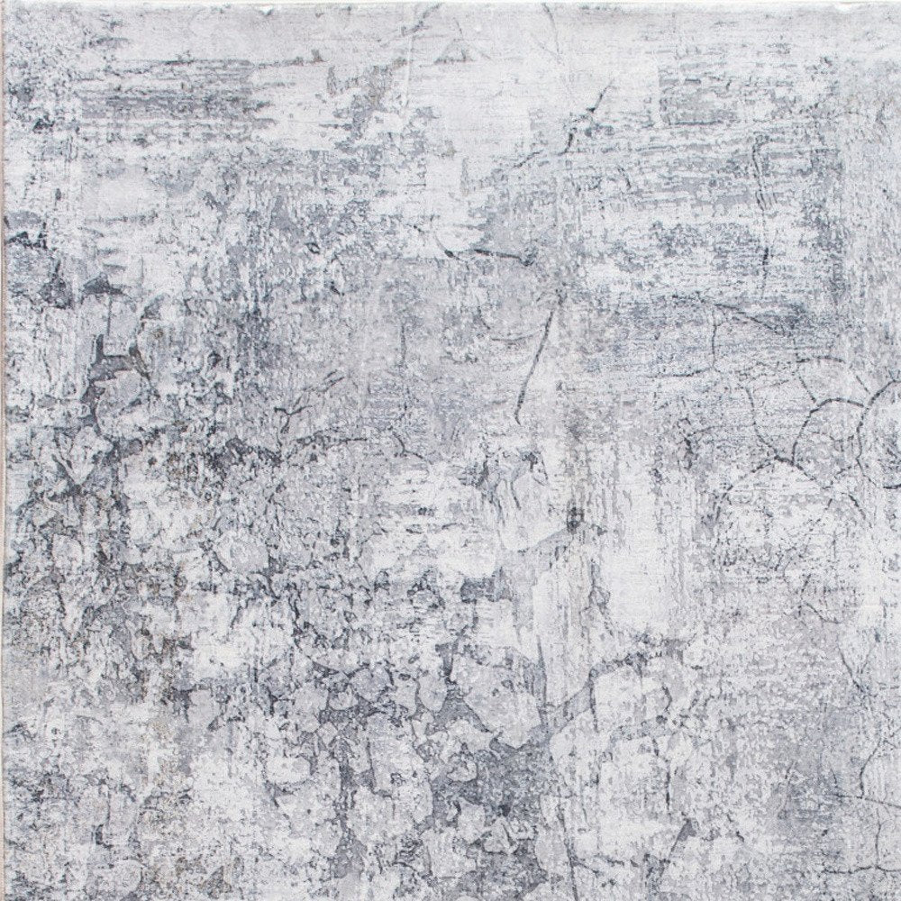 6' X 9' Gray And Ivory Abstract Area Rug