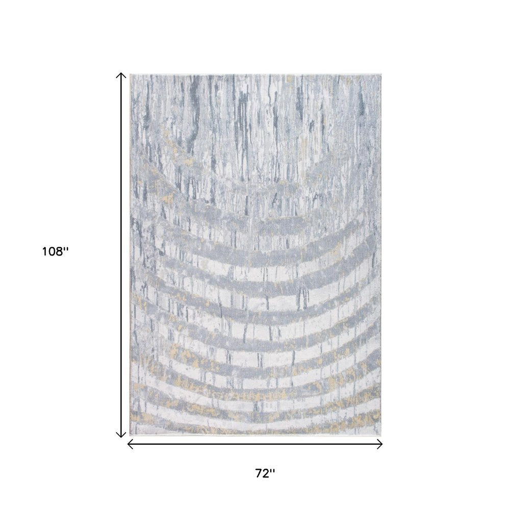 6' X 9' Gray And Ivory Abstract Area Rug