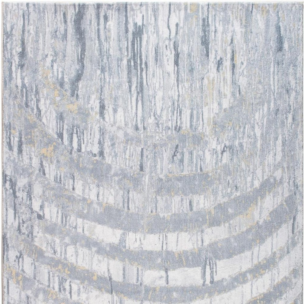6' X 9' Gray And Ivory Abstract Area Rug