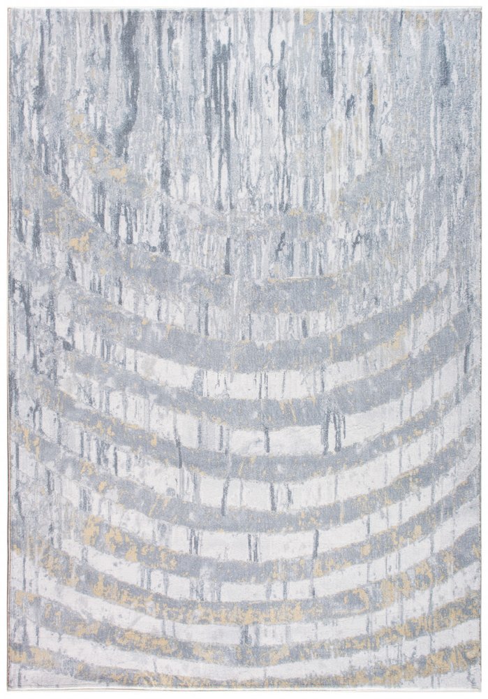 8' X 10' Gray And Ivory Abstract Area Rug