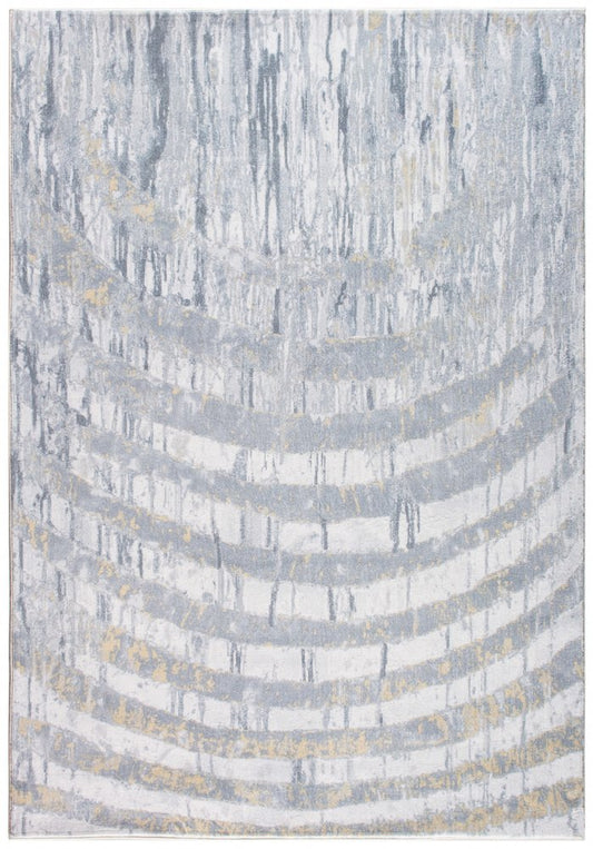 8' X 10' Gray And Ivory Abstract Area Rug