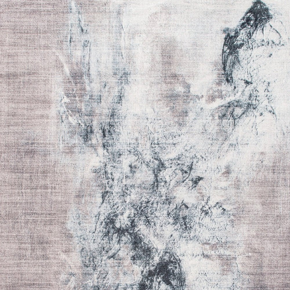 6' X 9' Sand Ivory And Black Abstract Area Rug