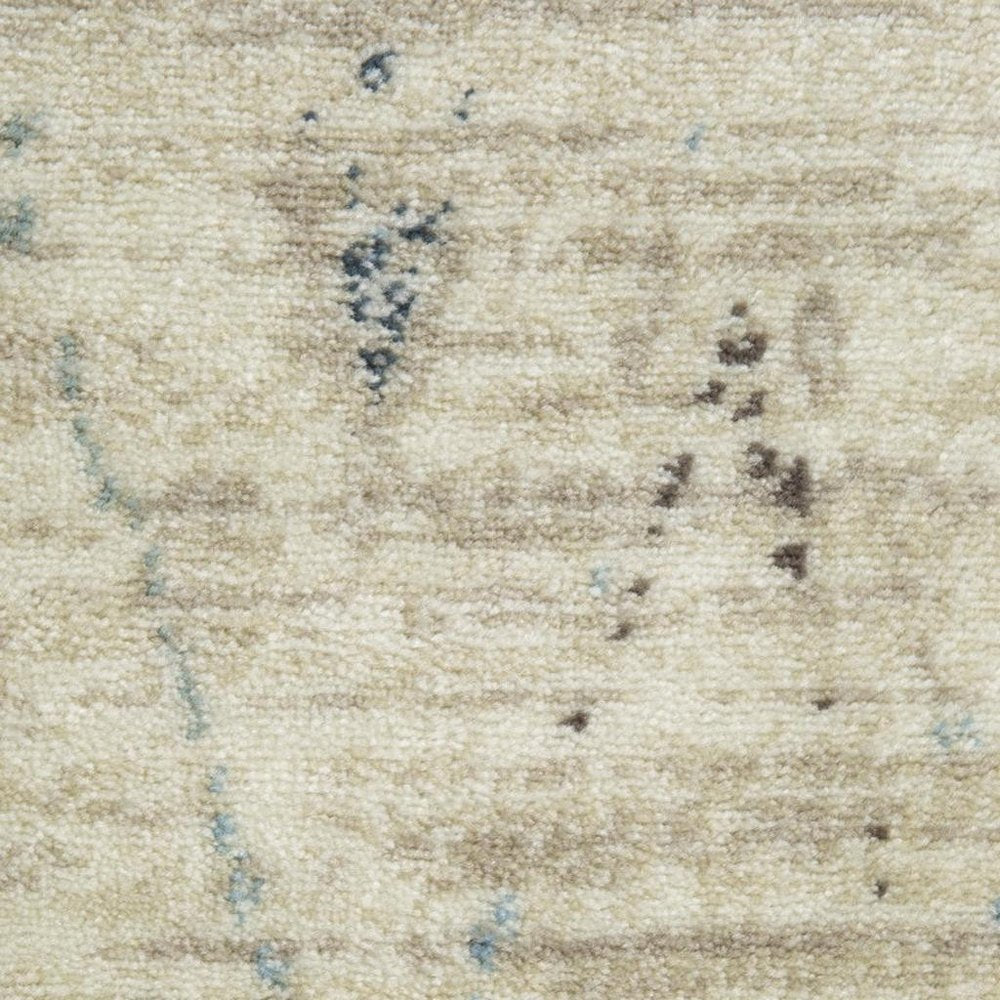 3' X 5' Ivory And Blue Chevron Area Rug