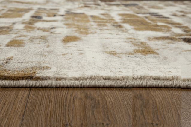8' X 11' Natural And Brown Abstract Area Rug