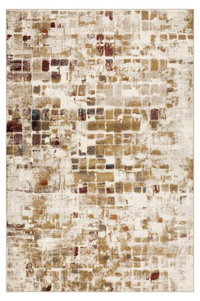 8' X 11' Natural And Brown Abstract Area Rug