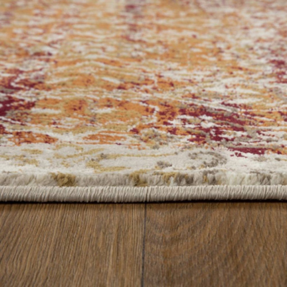 5' X 8' Rust And Ivory Oriental Area Rug