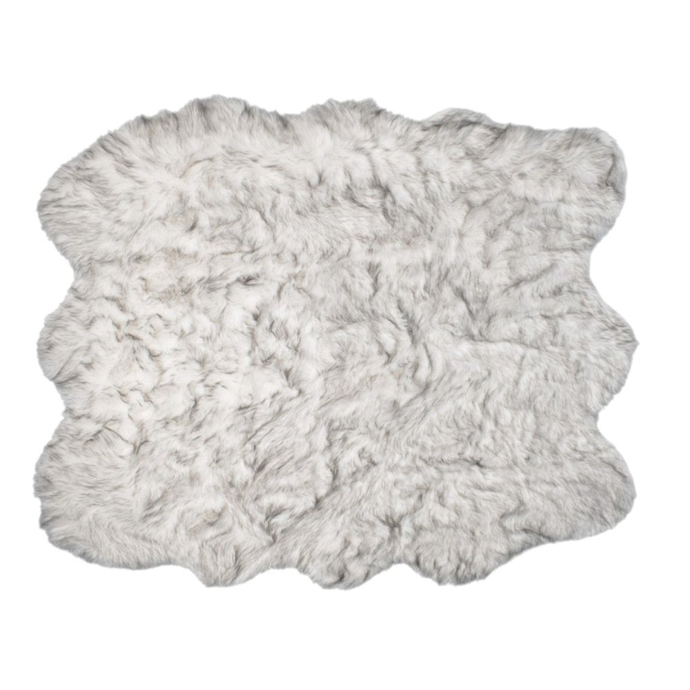 5' X 6' Gray Faux Sheepskin Ombre Shag Washable Area Rug