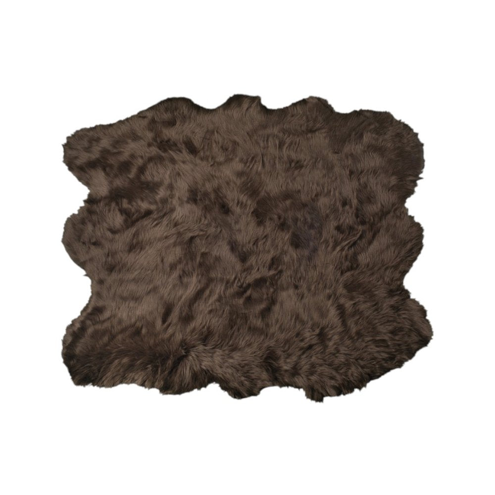 5' X 6' Chocolate Faux Sheepskin Shag Washable Area Rug