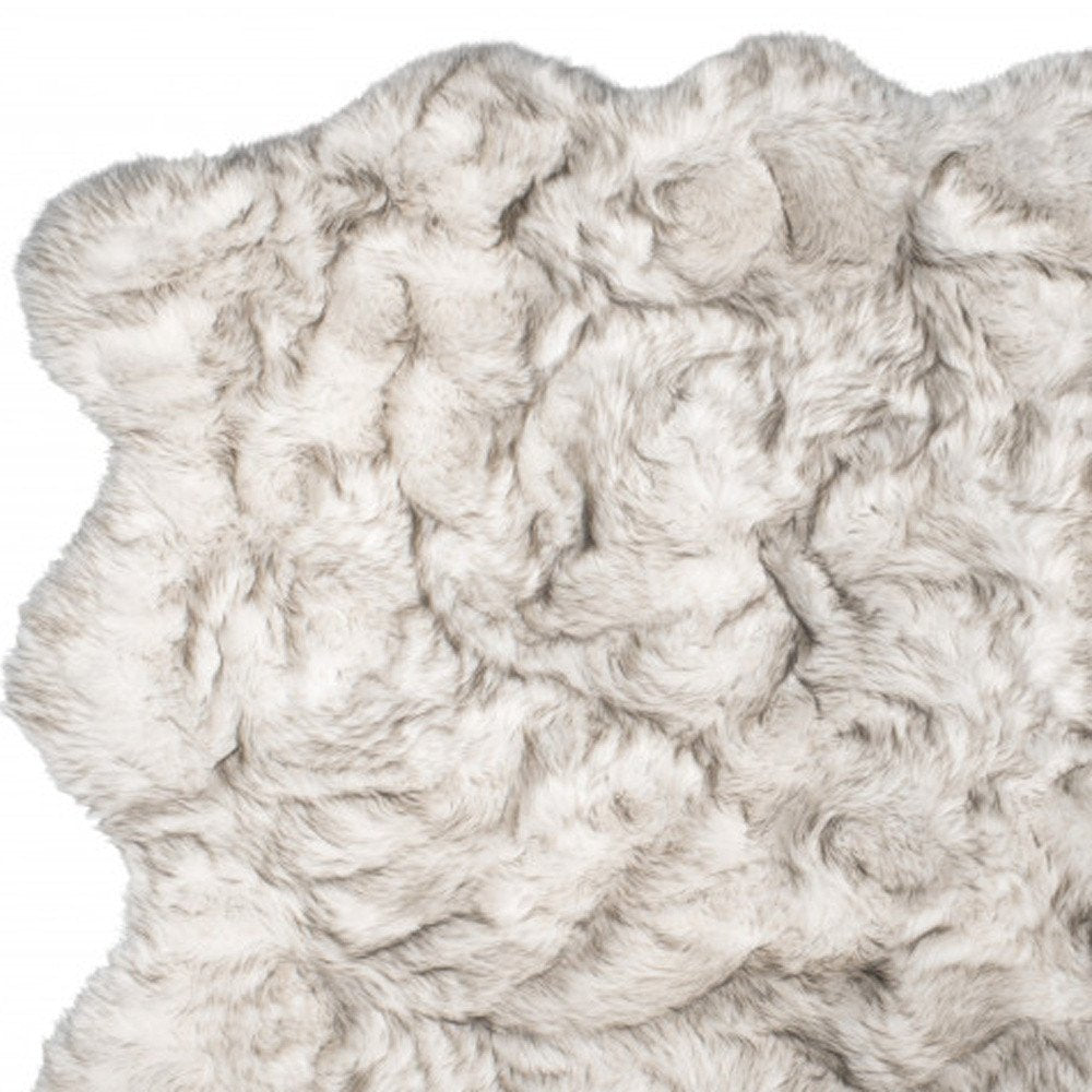 5' X 6' Chocolate Faux Sheepskin Ombre Shag Washable Area Rug