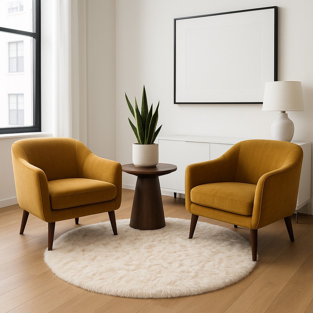 6' X 6' Ombre Tan Round Faux Fur Washable Non Skid Area Rug