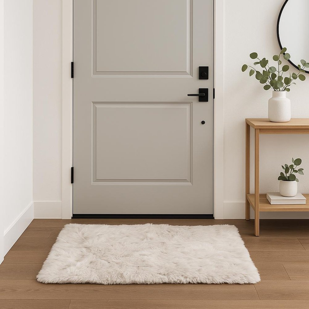 3' X 5' Chocolate Faux Fur Ombre Non Skid Area Rug