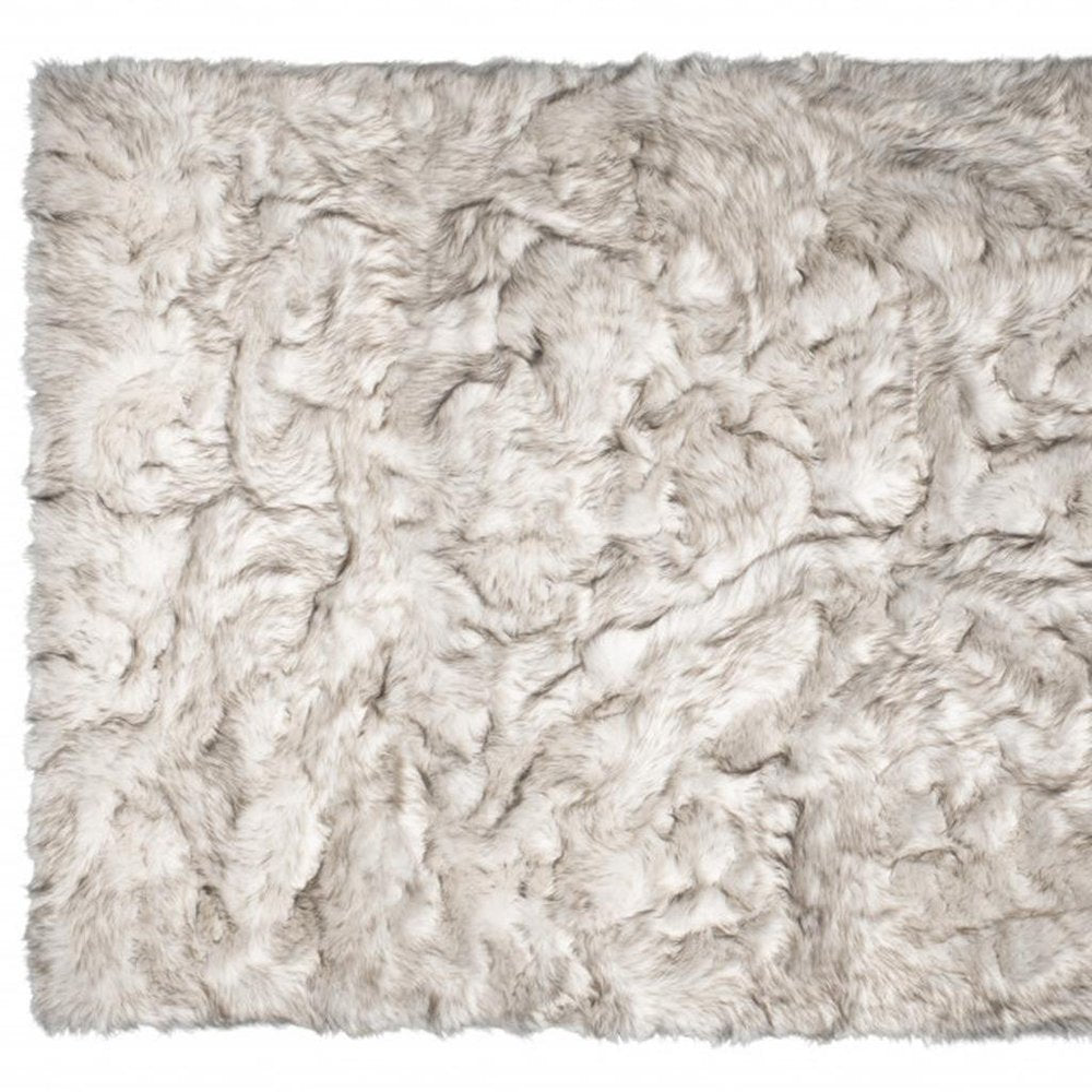 5' X 8' Chocolate Faux Fur Ombre Non Skid Area Rug