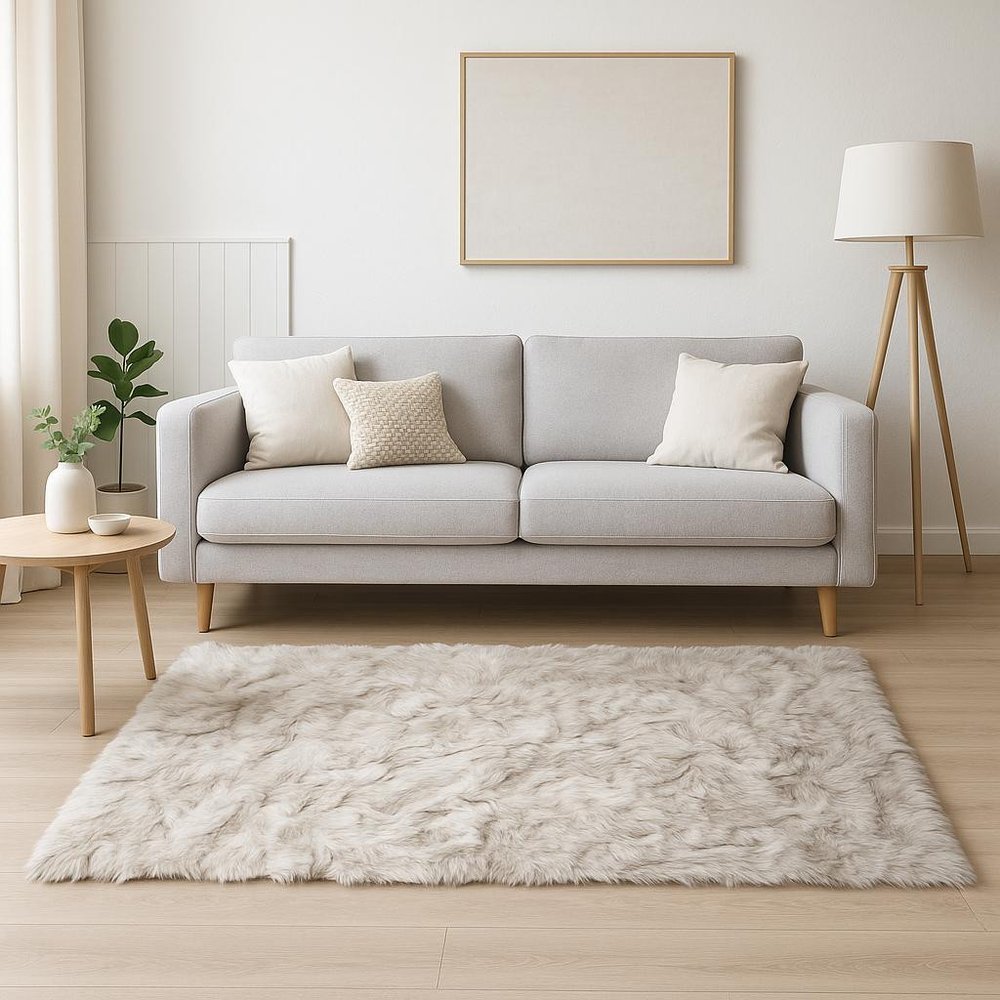 5' X 8' Chocolate Faux Fur Ombre Non Skid Area Rug