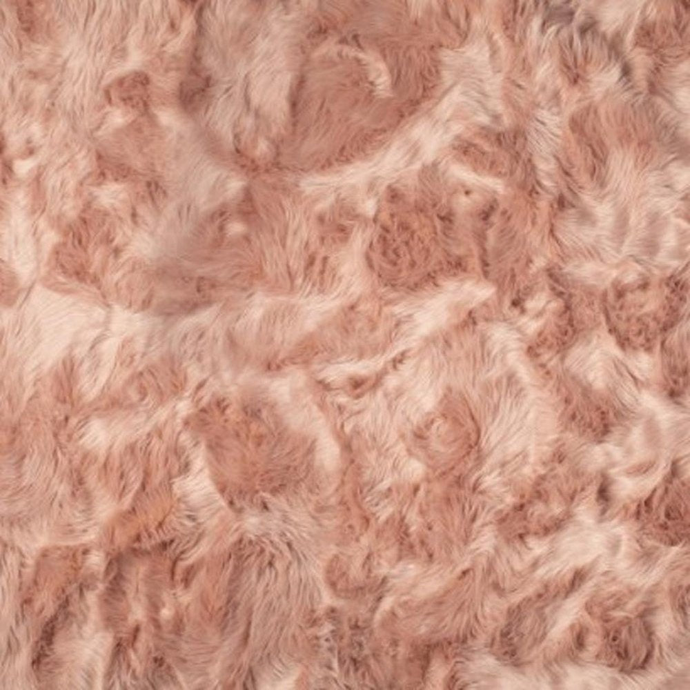5' X 8' Dusty Rose Faux Fur Non Skid Area Rug