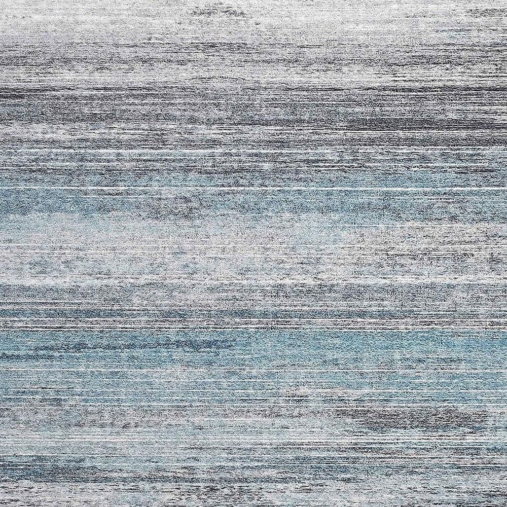 4' X 6' Turquoise and Gray Abstract Stain Resistant Area Rug