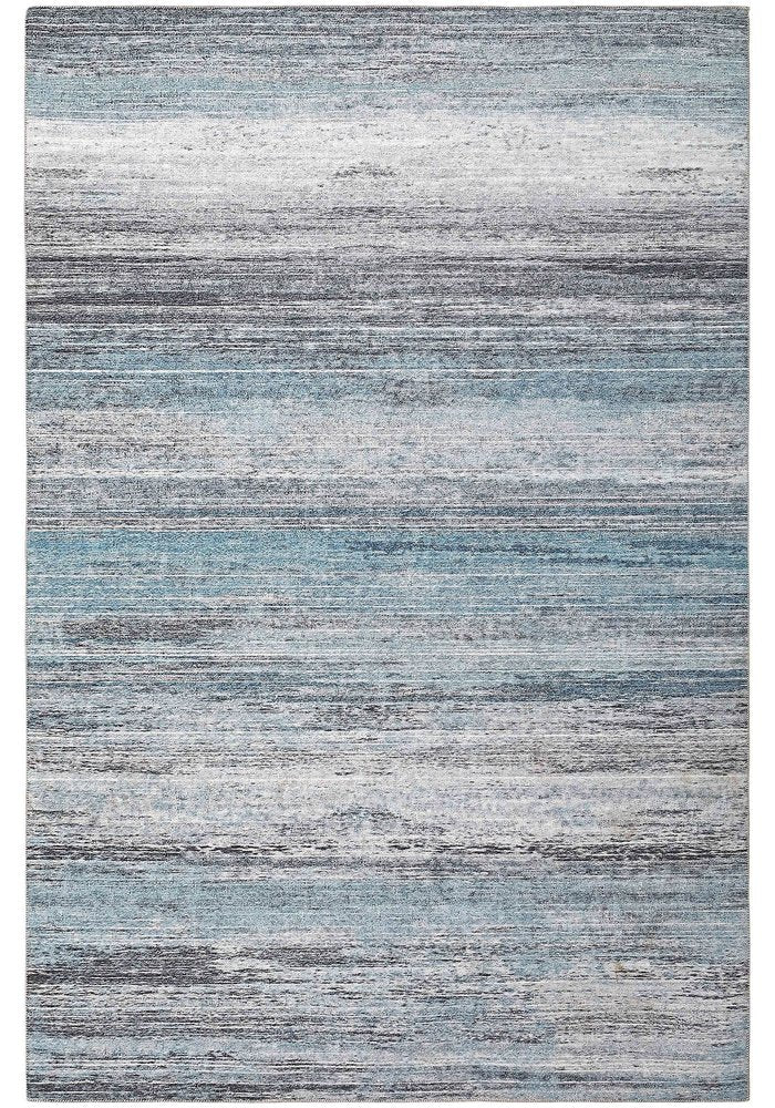 4' X 6' Turquoise and Gray Abstract Stain Resistant Area Rug