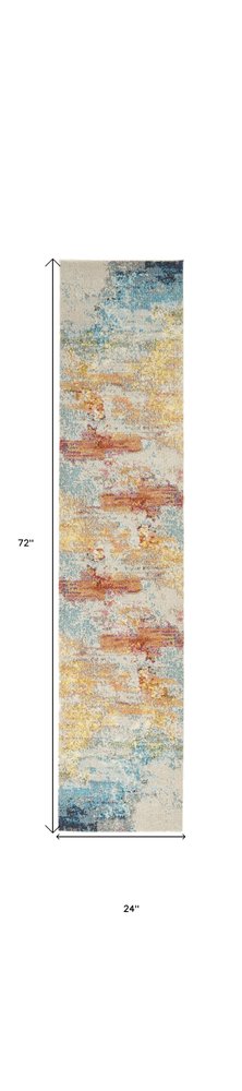 2' X 6' Sealife Abstract Power Loom Non Skid Runner Rug