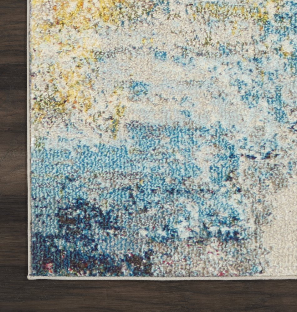 2' X 4' Sealife Abstract Power Loom Non Skid Area Rug