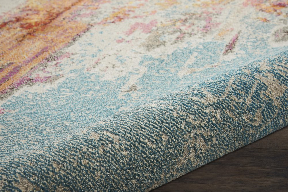 2' X 4' Sealife Abstract Power Loom Non Skid Area Rug