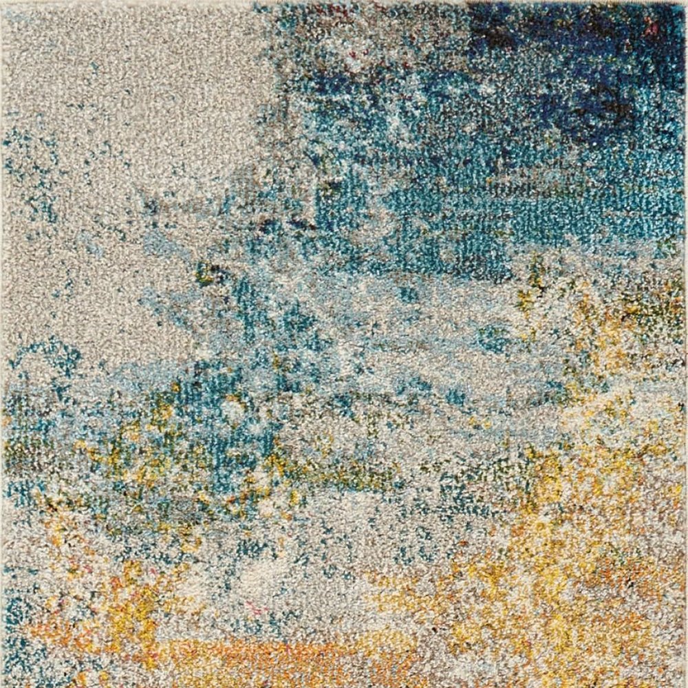 2' X 8' Sealife Abstract Power Loom Non Skid Runner Rug