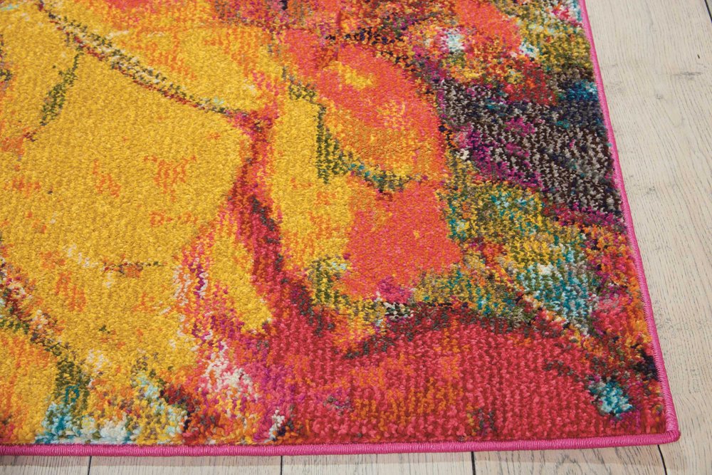 4' X 6' Cayenne Abstract Power Loom Non Skid Area Rug