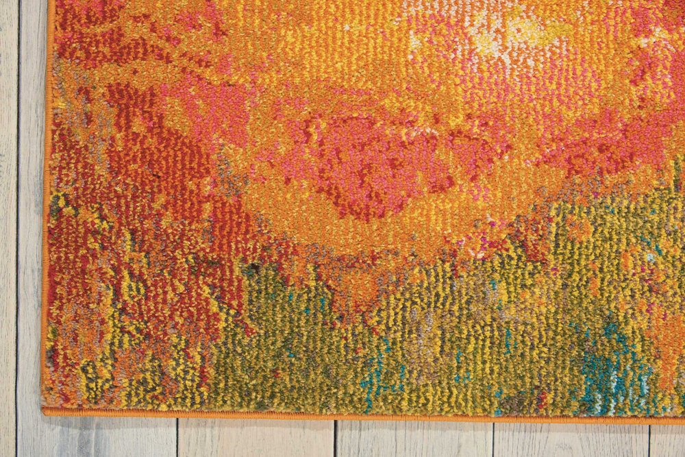 4' X 6' Palette Abstract Power Loom Non Skid Area Rug