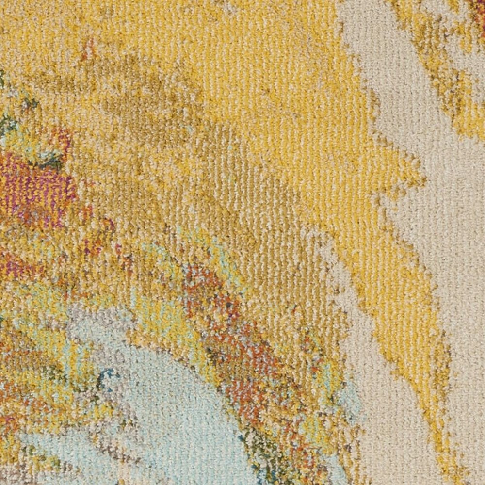 2' X 6' Wave Abstract Power Loom Non Skid Runner Rug