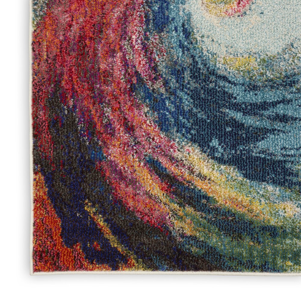 2' X 6' Wave Abstract Power Loom Non Skid Runner Rug