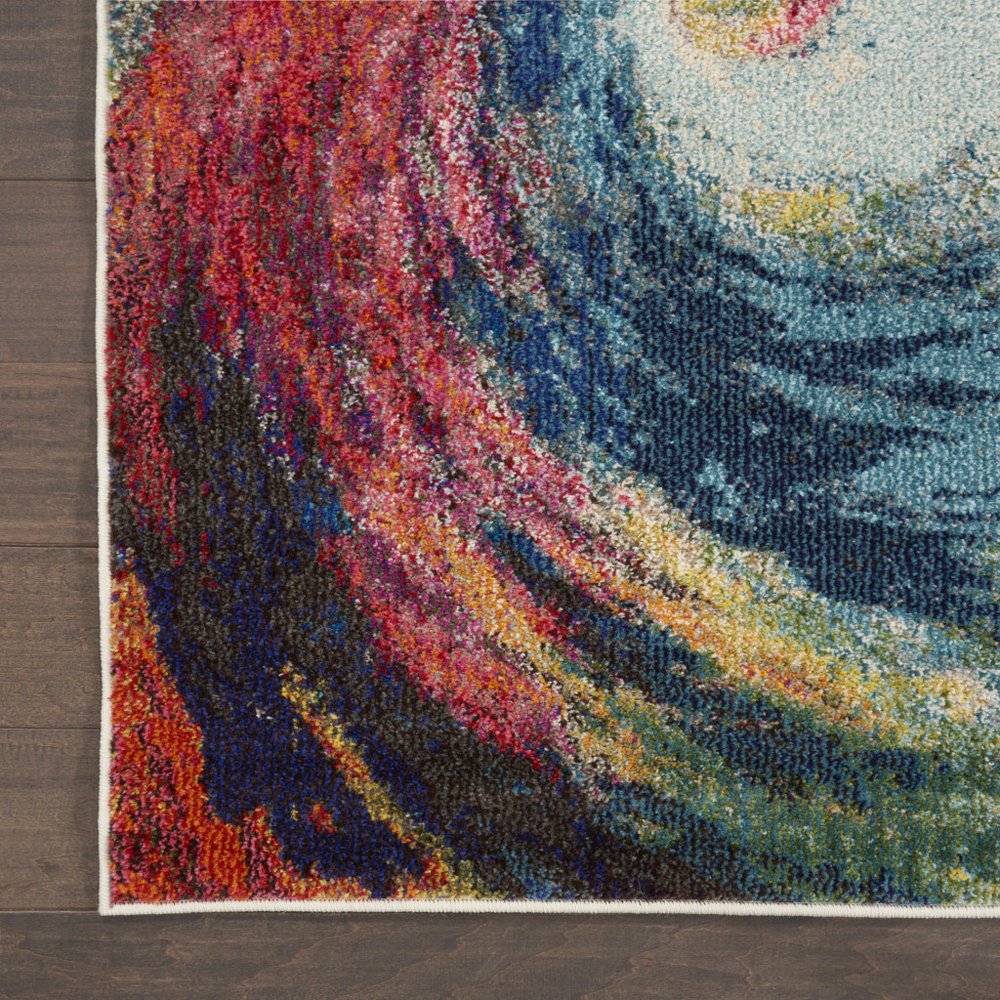 2' X 8' Wave Abstract Power Loom Non Skid Runner Rug