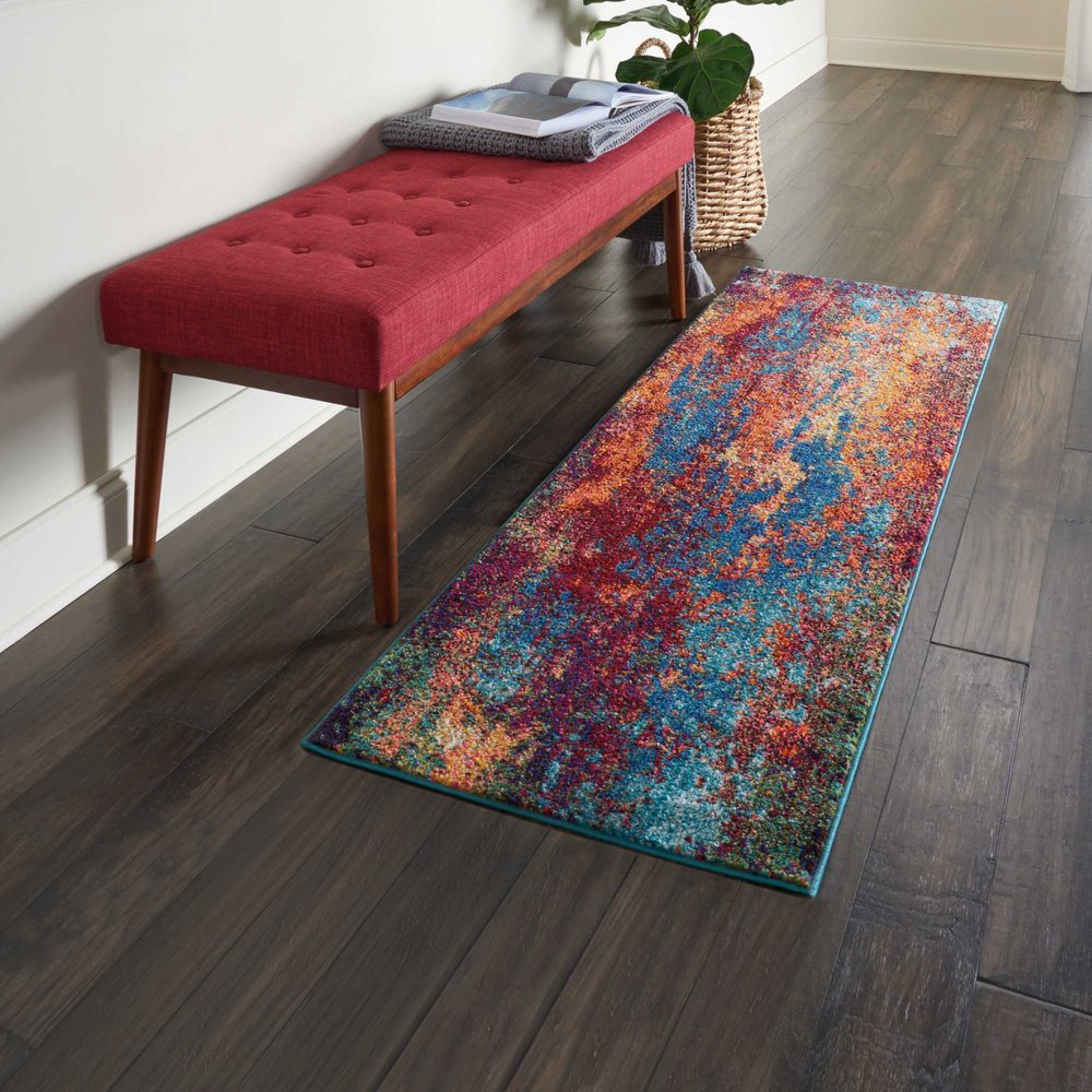 3' X 5' Atlantic Abstract Power Loom Non Skid Area Rug